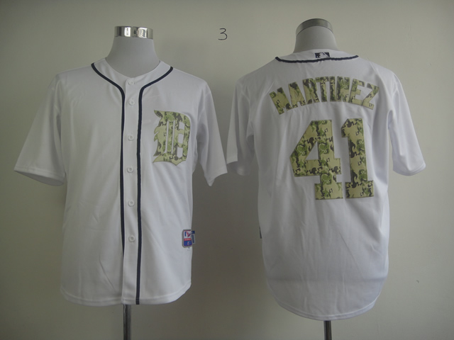 Men Detroit Tigers #41 Martinez White Camo MLB Jerseys